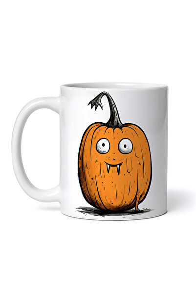 OEM Cană albă personalizată, Dovleac Vampir, INOVATIX®. 330ml