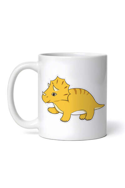 OEM Cană albă personalizată, dinozaur Torosaurus, INOVATIX®. 330 ml