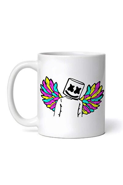 OEM Cană albă personalizată, DJ Marshmello cu aripi de înger, Inovatix®. 330 ml