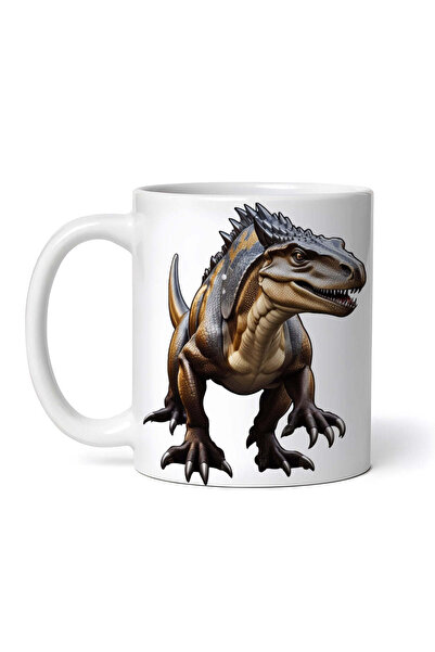 OEM Cană albă personalizată, dinozaur Allosaurus, INOVATIX®. 330ml