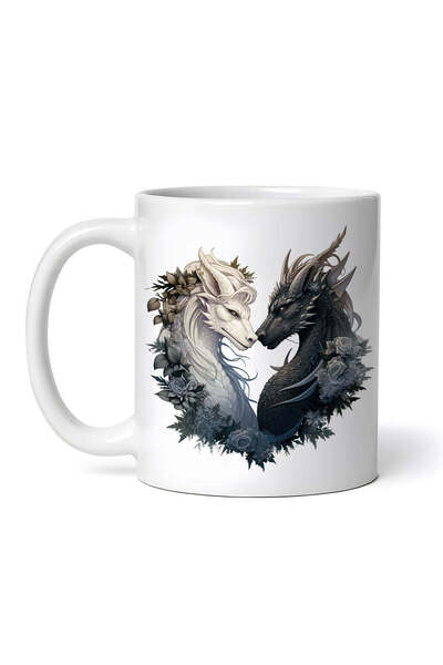 OEM Cană albă personalizată, Dragons in Love Sentiment, INOVATIX®. 330ml