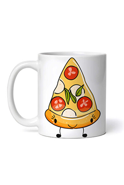 OEM Cană albă personalizată, felie de pizza cu toppinguri de cireșe, INOVATIX...