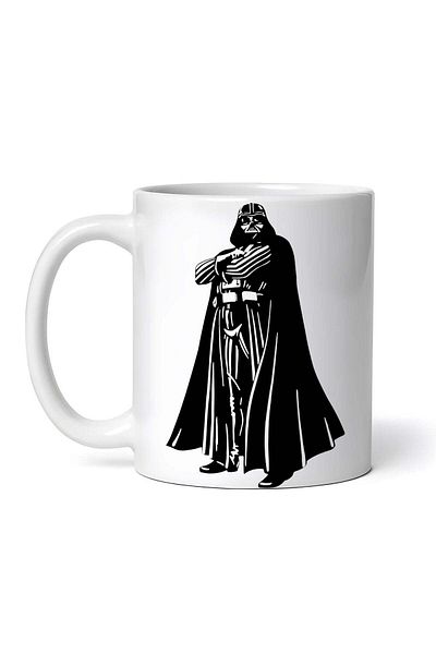 OEM Cană albă personalizată, Darth Vader Star Wars în poziție verticală, INOVATIX®. 330ml