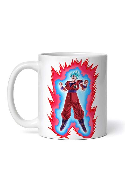 OEM Cană albă personalizată, puterea lui Goku din Dragon Ball, INOVATIX®. 330ml
