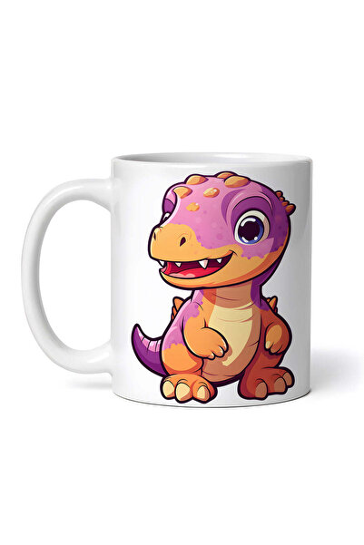 OEM Cană albă personalizată, Dinozaur Mov, INOVATIX®. 330 ml