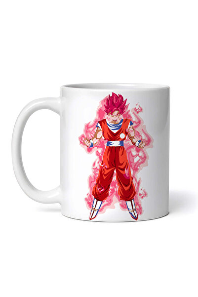 OEM Cană albă personalizată, Dragon Ball God Red Goku, INOVATIX®. 330 ml