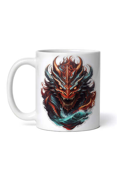 OEM Cană albă personalizată, Demon Leviathan, INOVATIX®. 330 ml