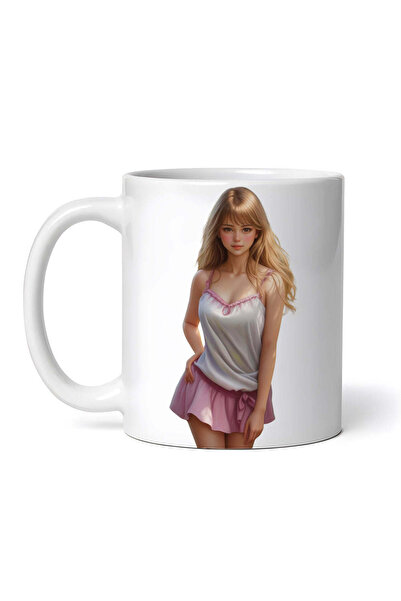 OEM Cană albă personalizată, Fata cu părul auriu, INOVATIX®. 330ml