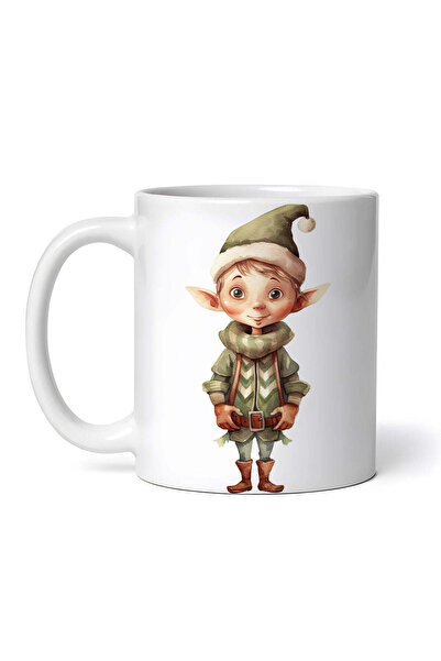 OEM Personalized white mug, Christmas Elf, INOVATIX®. 330ml