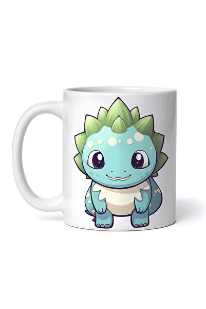 OEM Cană albă personalizată, Pui Verde cu Dinozaur, INOVATIX®. 330ml