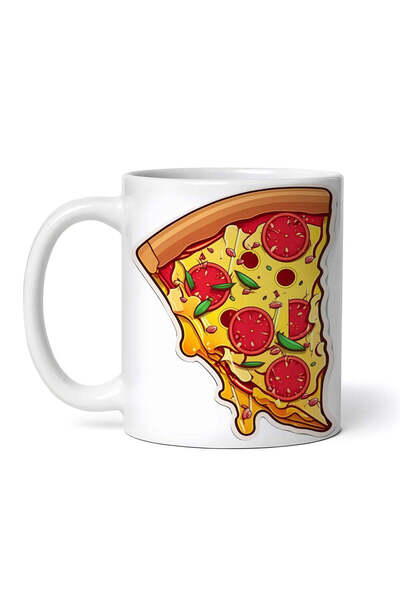 OEM Cană albă personalizată, felie de pizza cu cârnați și ardei, INOVATIX®. 3...