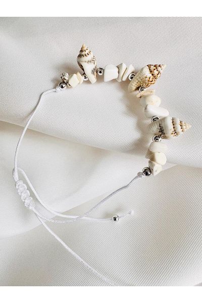 DEVİ fashion Natural Stone Seashell Adjustable Bracelet
