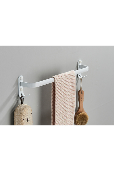 Blackswan Design Suport prosoape baie, Blackswan, Tip M14, simplu, model alb cu agatoare, dimensiune 50 cm