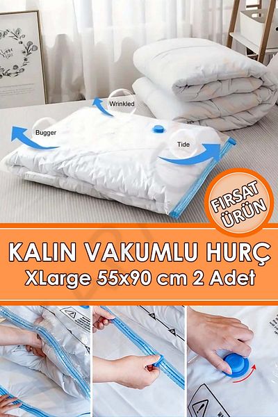 garaccu Χοντρό δοχείο κενού Xlarge 55x90 cm 2 τεμάχια παπλωματοθήκη Οργάνωση ντουλάπας Τσάντα κενού
