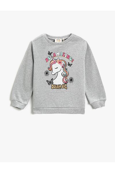 Koton Sweatshirt Long Sleeve Printed Crew Neck