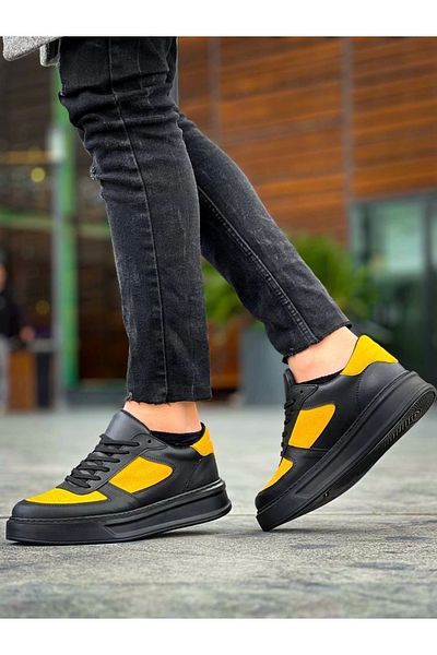 alluria Kb-x8 Kuback Black Yellow Skin Pantofi sport casual cu talpă înaltă
