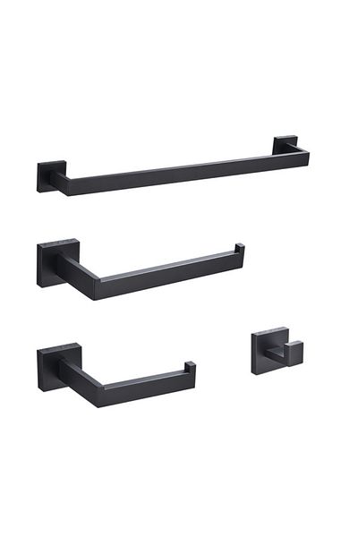 Blackswan Design Set accesorii baie, Blackswan, Tip M5, 4 piese, model negru mat, dimensiune 60 cm