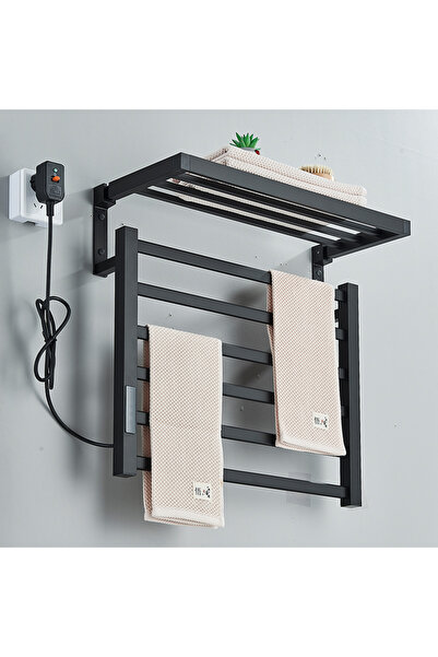 Blackswan Design Suport electric prosoape baie, Blackswan, Tip M34, rabatabil, display digital, negru mat, 55 cm