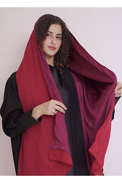 outline Silk-lined Salam scarf - red