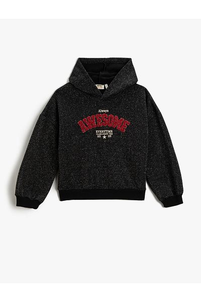 Koton Hooded Sweatshirt Embroidered
