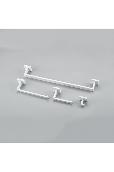 Blackswan Design Set accesorii baie, Blackswan, Tip M32, 4 piese, model alb, dimensiune 40 cm