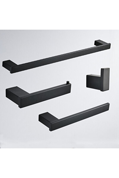 Blackswan Design Set accesorii baie, Blackswan, Tip M1, 4 piese, model negru mat, dimensiune 61.5 cm