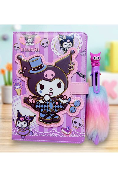 izmir yazici servis Kuromi Fancy Notepad Magnetic Cover Note Weekly Monthly Planner 3 in 1 14X20 cm