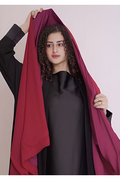 outline Silk-lined Salam scarf - red
