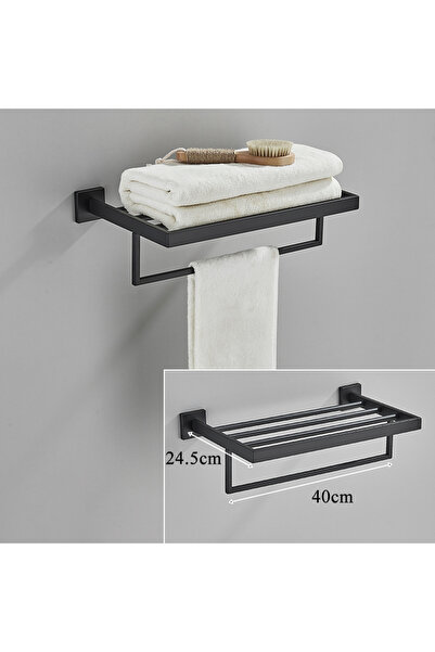 Blackswan Design Suport prosoape baie, Blackswan, Tip M22, cu cinci bari, model negru mat, 40 cm