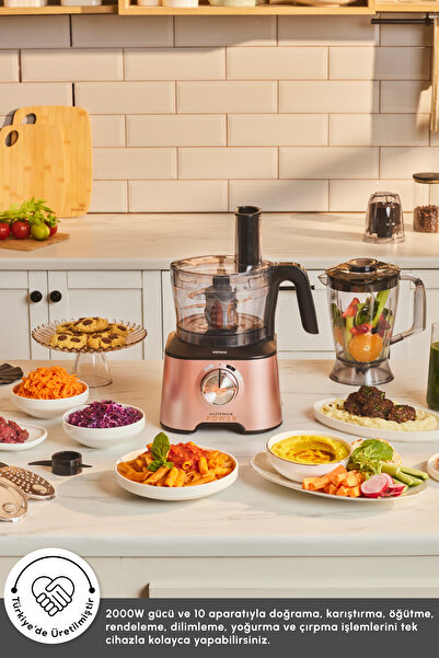 Karaca Mastermaid Power Multifunctional 10 In 1 Rosegold Mutfak Robotu, Blender Seti 2000w