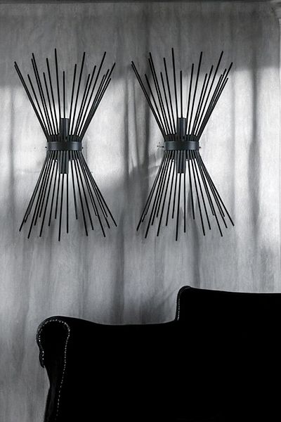 OSC HOME AYDINLATMA TASARIM Black Hedgehog Set of 2 - Wall Sconce 2 Pieces