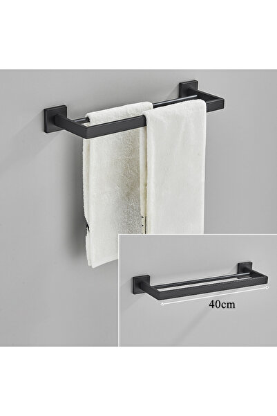 Blackswan Design Suport prosoape baie, Blackswan, Tip M21, cu doua bari, model negru mat, 40 cm