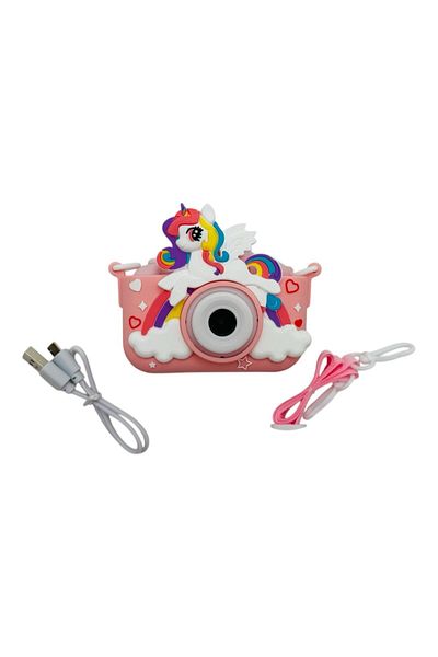 BaoBao Aparat Foto Copii BaoBao Unicorn HD Ecran 2Inch Jocuri Baterie 1000mAh Roz