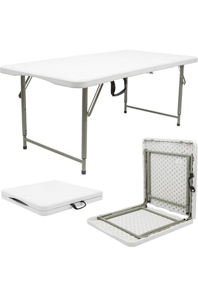 NEXIFY Folding Lightweight Trestle Outdoor Camping Table, Heavy Duty Plastic Outdoor Folding Picn