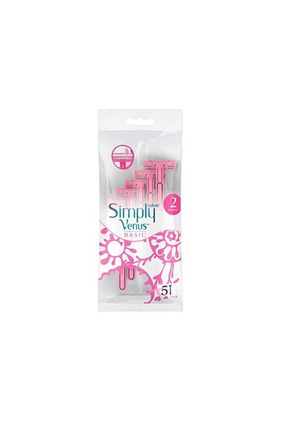 Gillette Simply Venus Basic 2 Blades 5 Pcs (482740) --- Gillette Venus Pink Razors 2 Blades 5 Pcs
