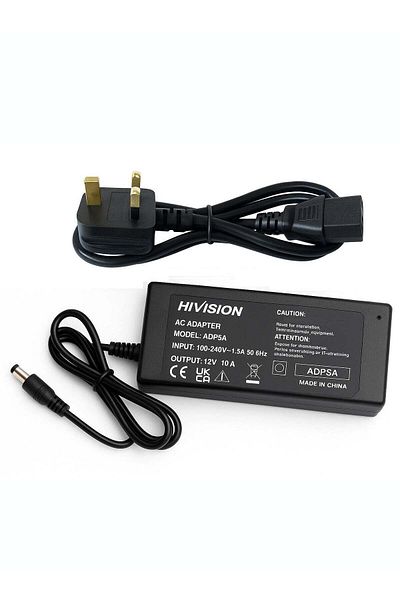 GENERAL Hivision 12V 10A Power Supply Adapter – AC 110V~240V to DC 12V Converter – Universal Transformer