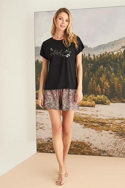 MONAMİSE Set pantaloni scurți „natural Vibes” cu model de frunze