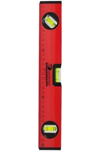 DEFONS DEFAONS 30cm Magnetic Spirit Level with 3 Vials (0°, 45°, 90°), Aluminum Body for DIY & Construction