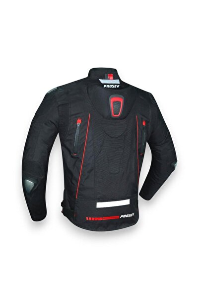 Prosev 186 Hooded Motorcycle Coat Black New Version