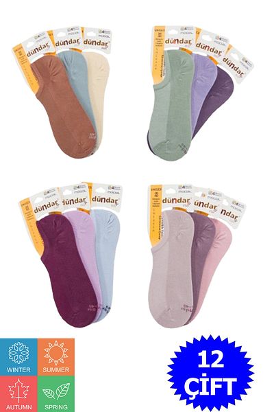 Dündar Women's Modal Sneaker Socks 4 Seasons