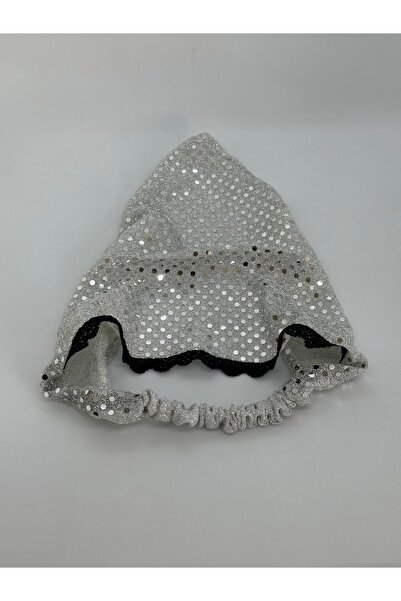 Creative Box Gümüş pullu ve simli ,siyah dantel kenarlı üçgen lastikli bandan...