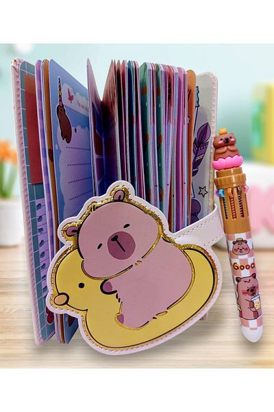 izmir yazici servis Capybara Fancy Notepad Magnetic Cover Note Weekly Monthly Planner 3 in 1 14X20 cm
