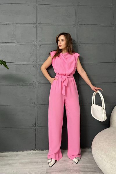 Sorridi Jumpsuit with Padded Shoulders and Belted Waist