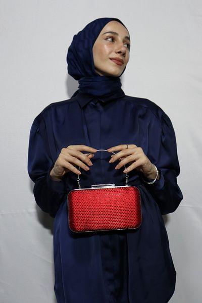 BUKAWEAR Women's Red Beaded Evening Dress Bag