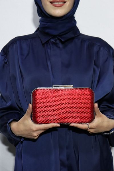 BUKAWEAR Women's Red Beaded Evening Dress Bag