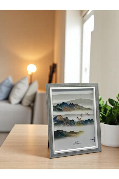 CİHO إطار صورة / ذاكرة خشبي مزخرف مقاس 13 × 18 سم باللون الأبيض المتباين