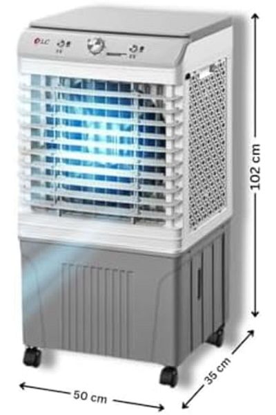 DLC Portable Desert Air Cooler, 45L Water Tank, 3 Speed Settings, 102 cm Height, White and Grey