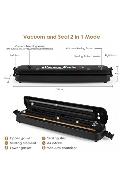 Primo Plus جهاز شفط وتفريغ الهواء لحفظ الطعام مع اغلاق حراري للأكياس