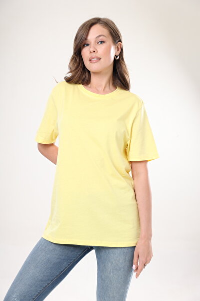 Tight Lady Σούπερ Ποιότητας Γυναικείο Oversize Βαμβακερό T-shirt - Crew Neck