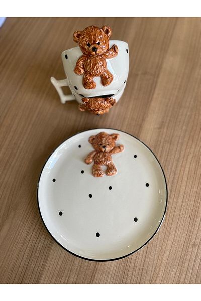 MeGgDecor Teddy Bear 3 Piece 1 Person Breakfast Set